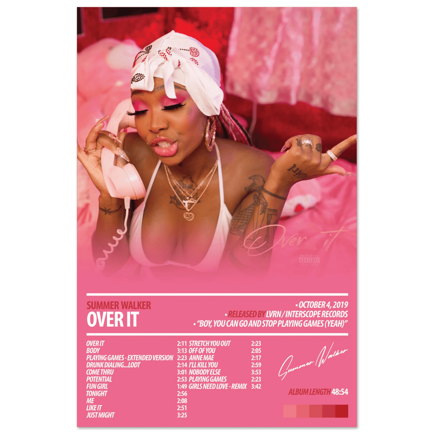 SUMMER WALKER Album Poster | Over It - HYUU Art