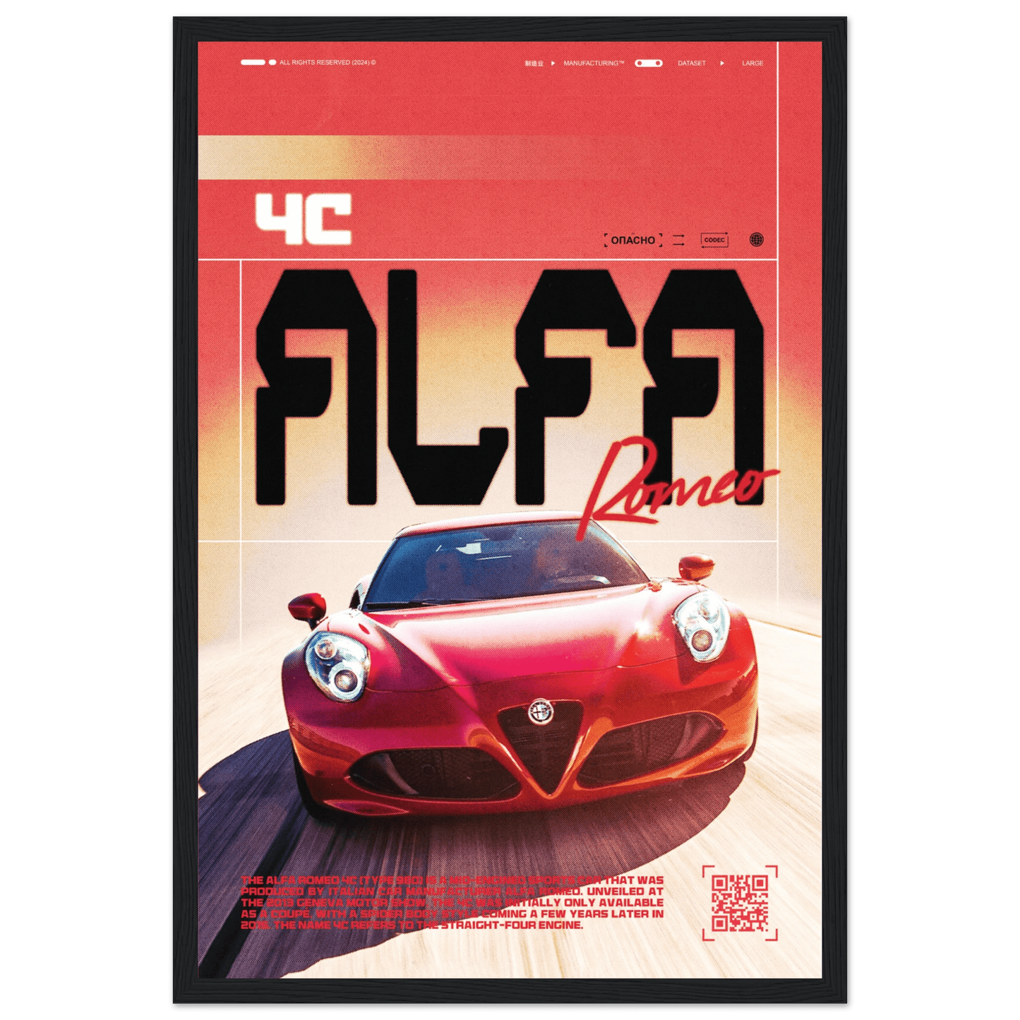 ALFA ROMEO 4C POSTER - HYUU Art