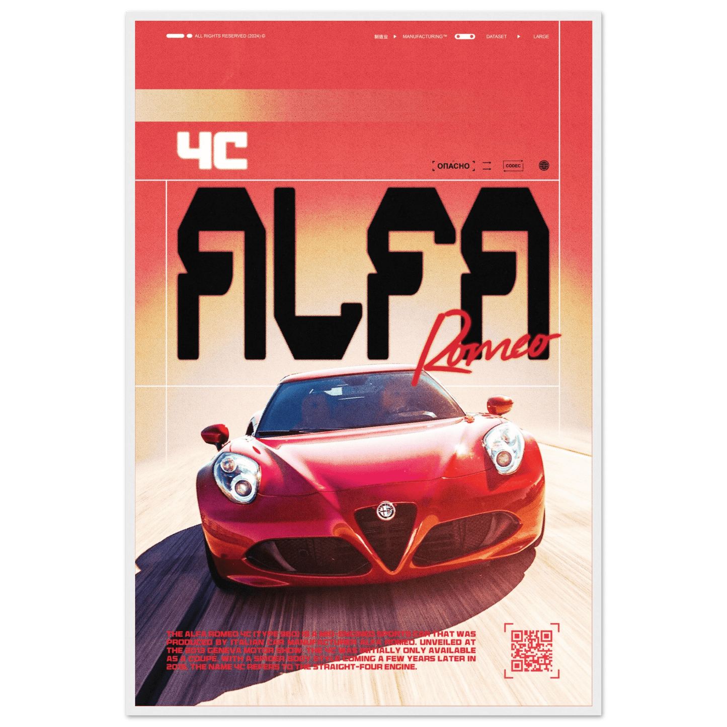 ALFA ROMEO 4C POSTER - HYUU Art
