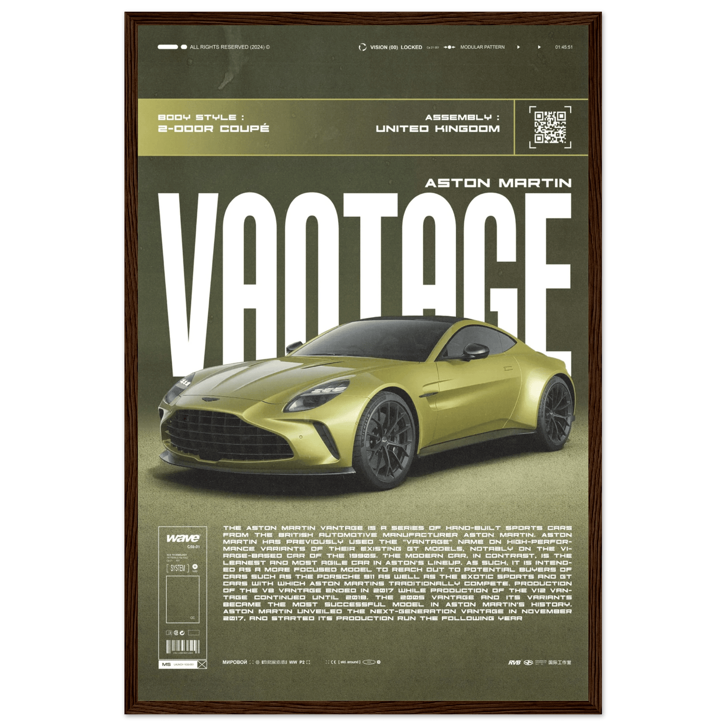 ASTON MARTIN VANTAGE POSTER - HYUU Art