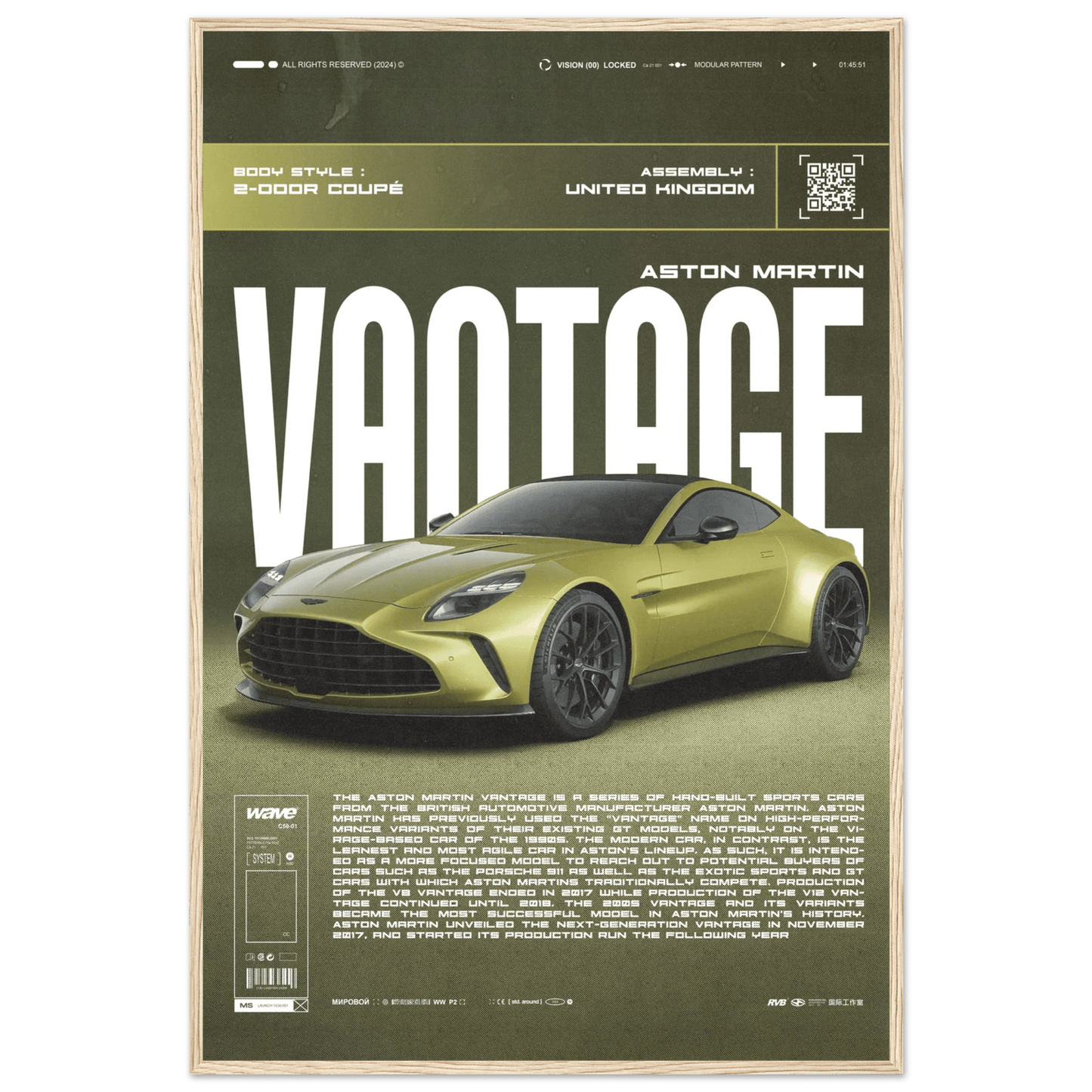 ASTON MARTIN VANTAGE POSTER - HYUU Art