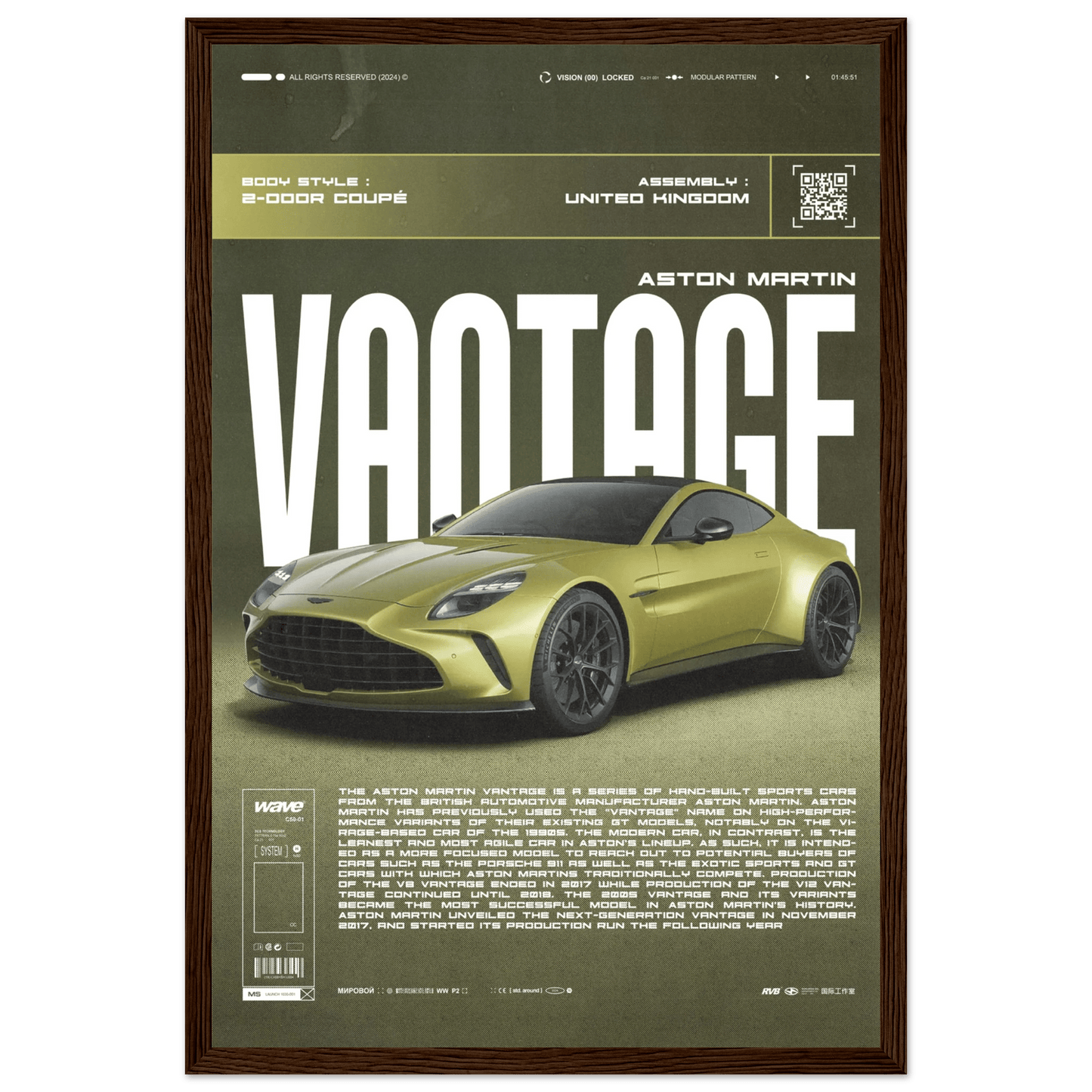 ASTON MARTIN VANTAGE POSTER - HYUU Art