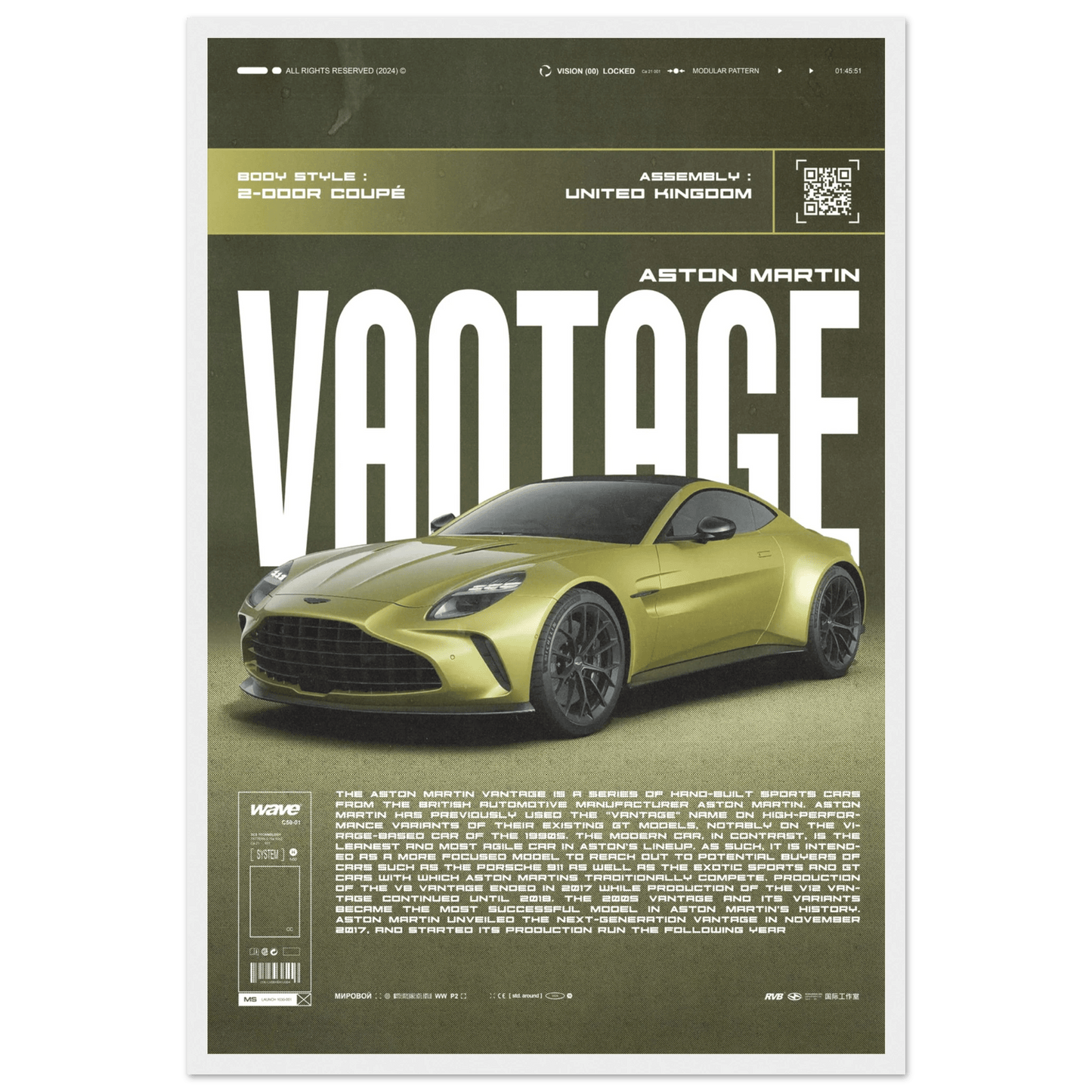 ASTON MARTIN VANTAGE POSTER - HYUU Art