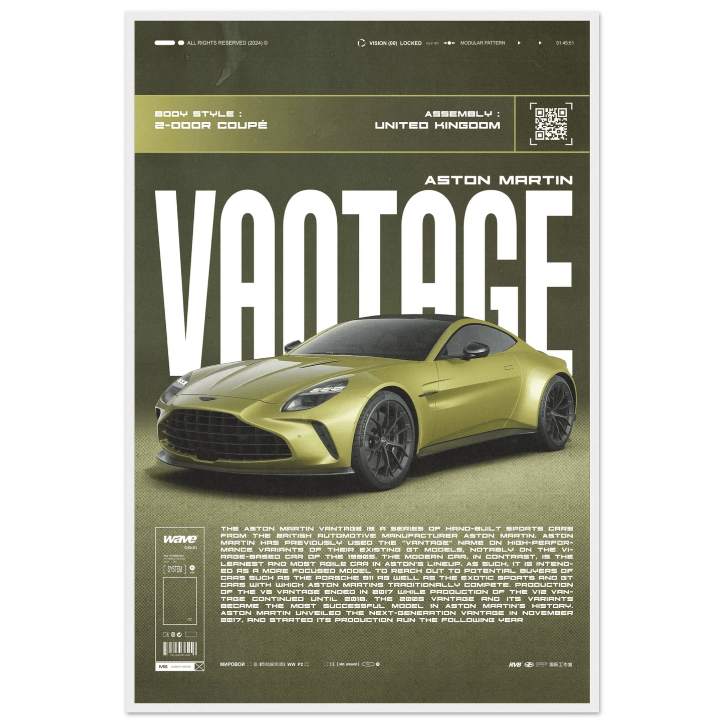 ASTON MARTIN VANTAGE POSTER - HYUU Art