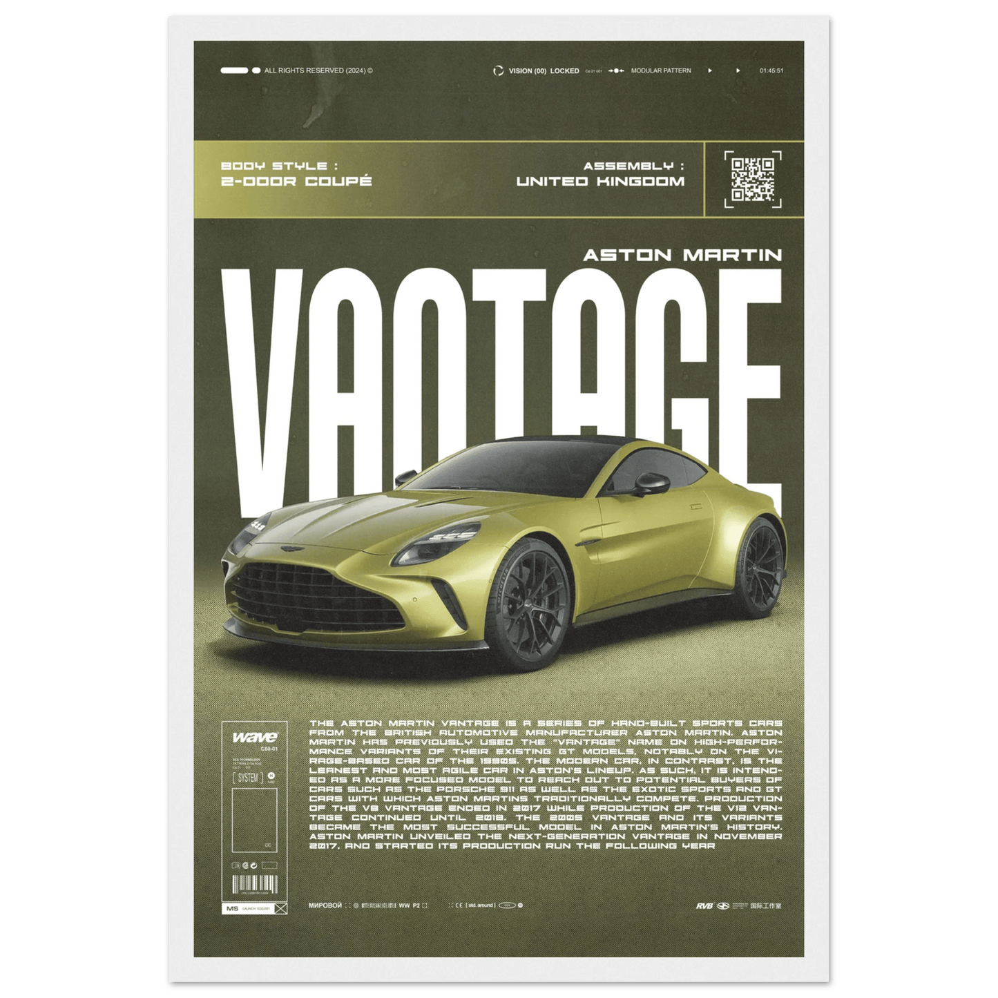 ASTON MARTIN VANTAGE POSTER - HYUU Art