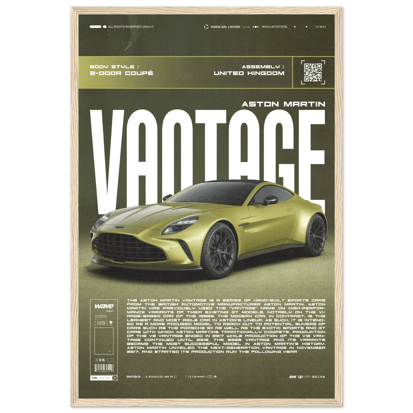 ASTON MARTIN VANTAGE POSTER - HYUU Art