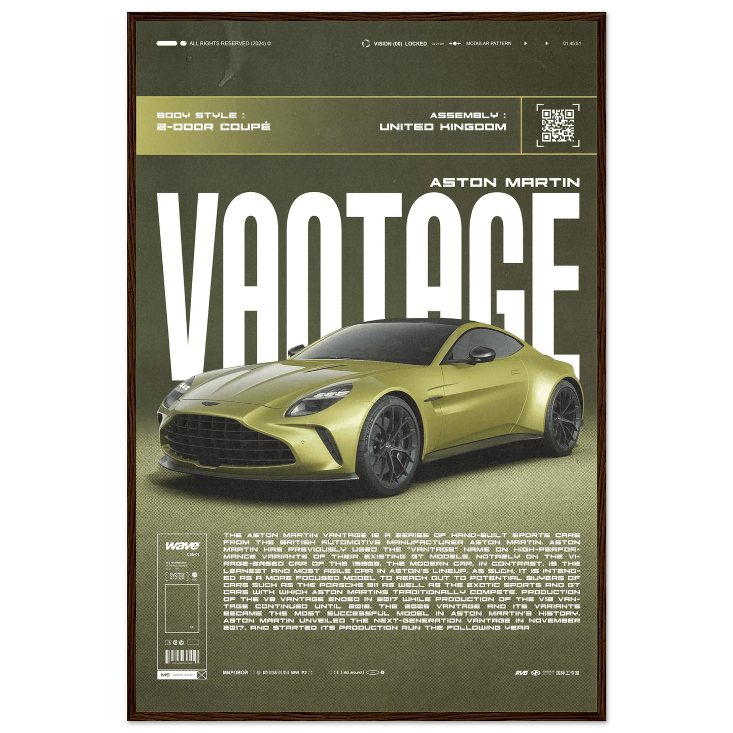 ASTON MARTIN VANTAGE POSTER - HYUU Art