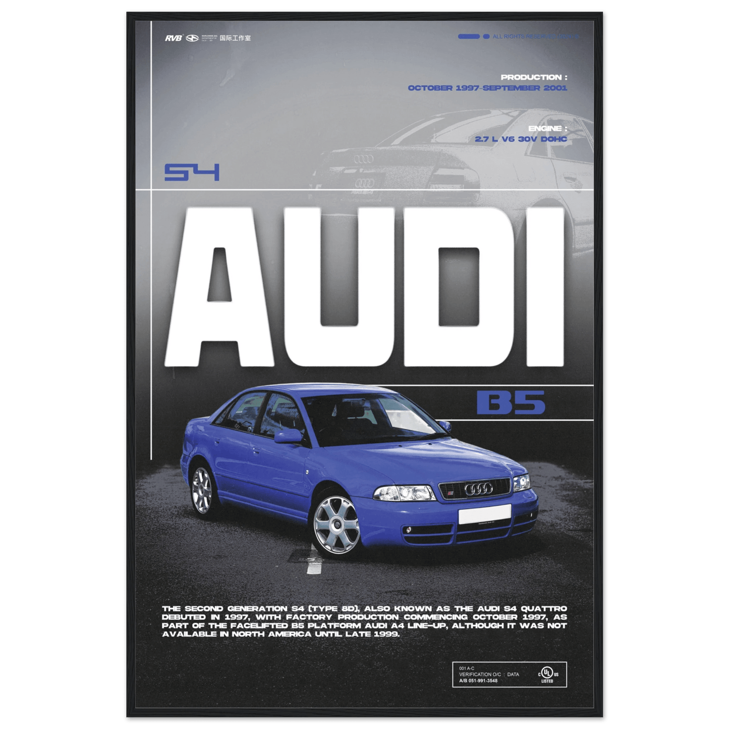 AUDI S4 B5 POSTER - HYUU Art