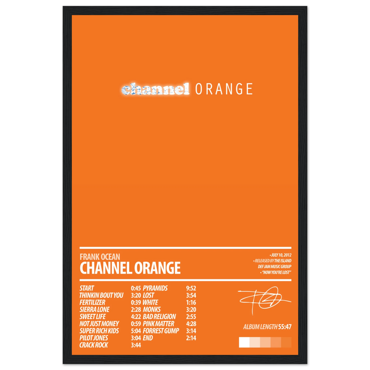 Affiche Frank Orange Canal - Impression D'art Musical Rétro Pour Décorer Toutes Les Pièces !