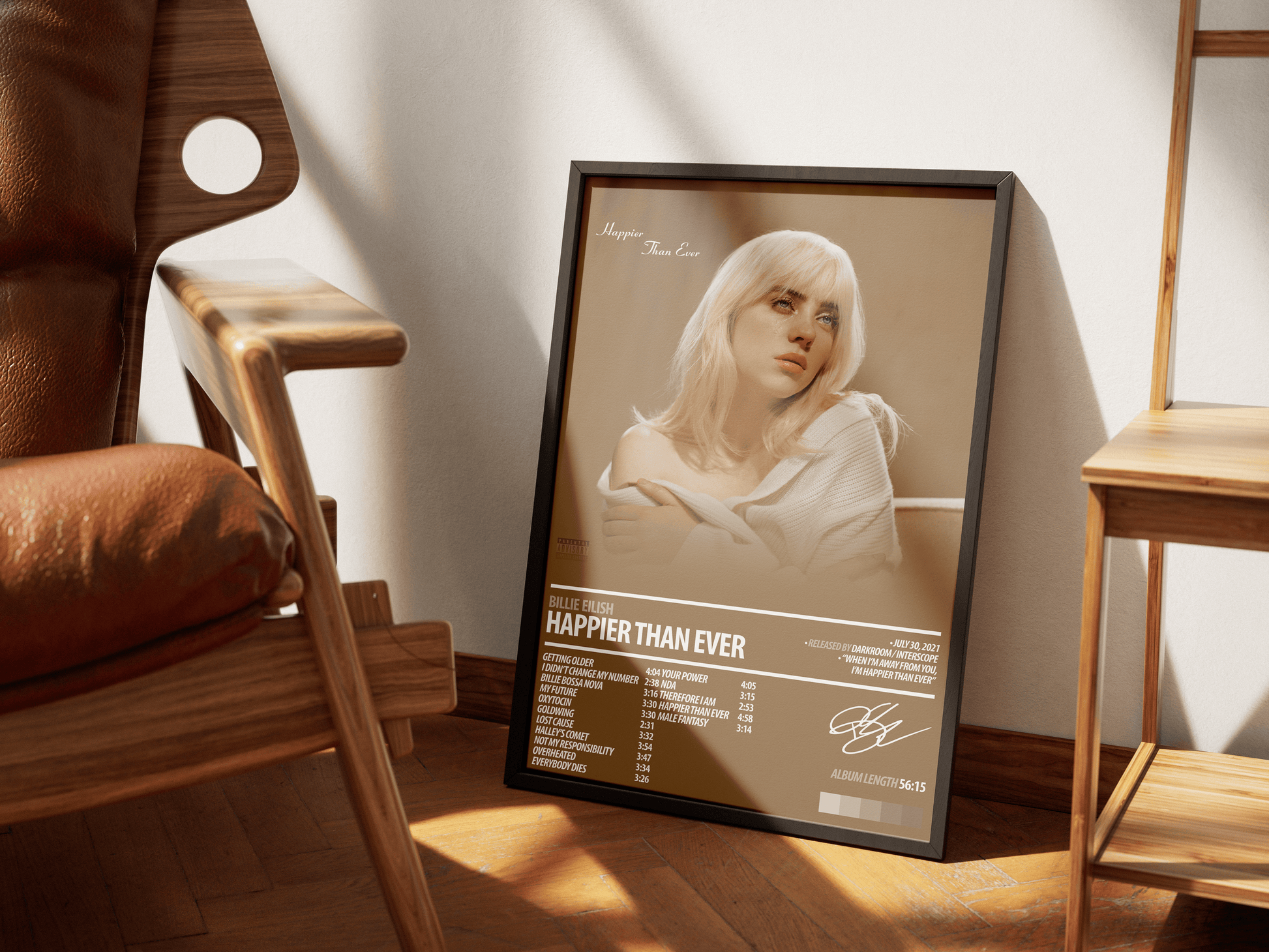 BILLIE EILISH Album Poster | Happier Than Ever - ChordPrints