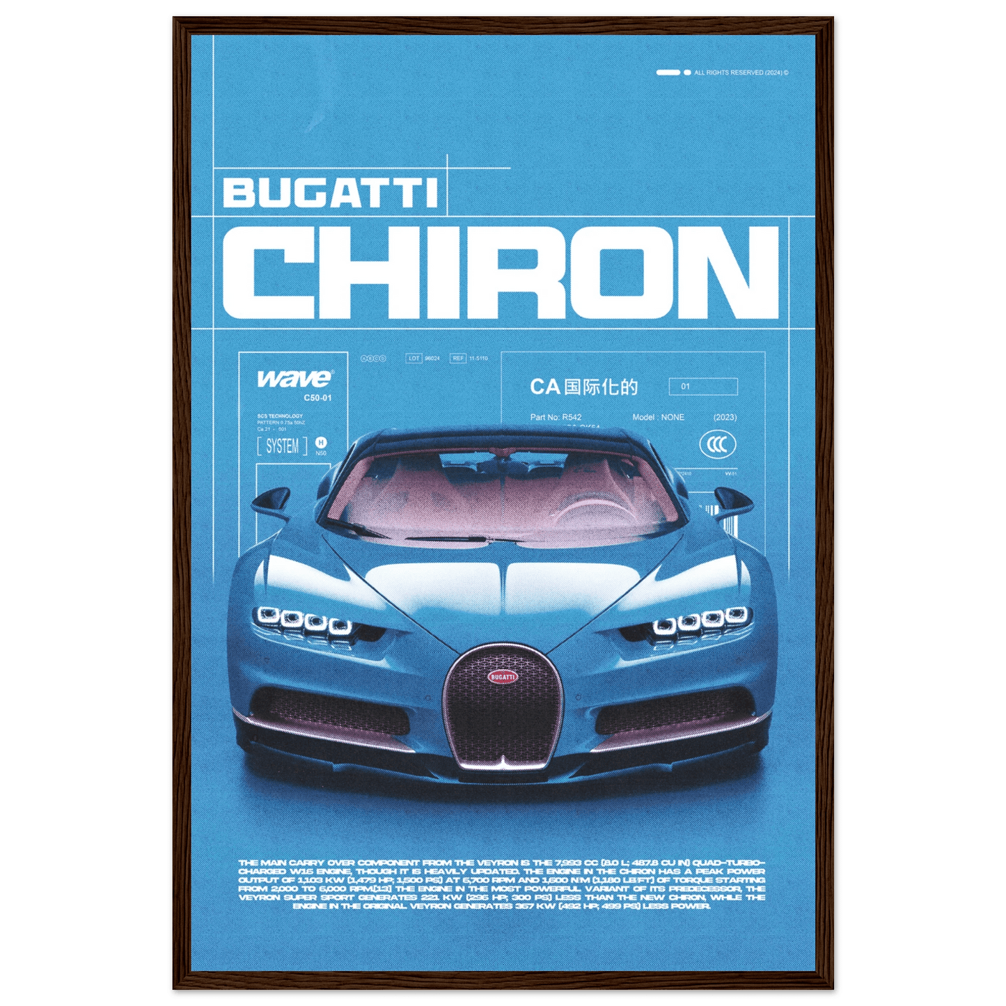 BUGATTI CHIRON POSTER - HYUU Art