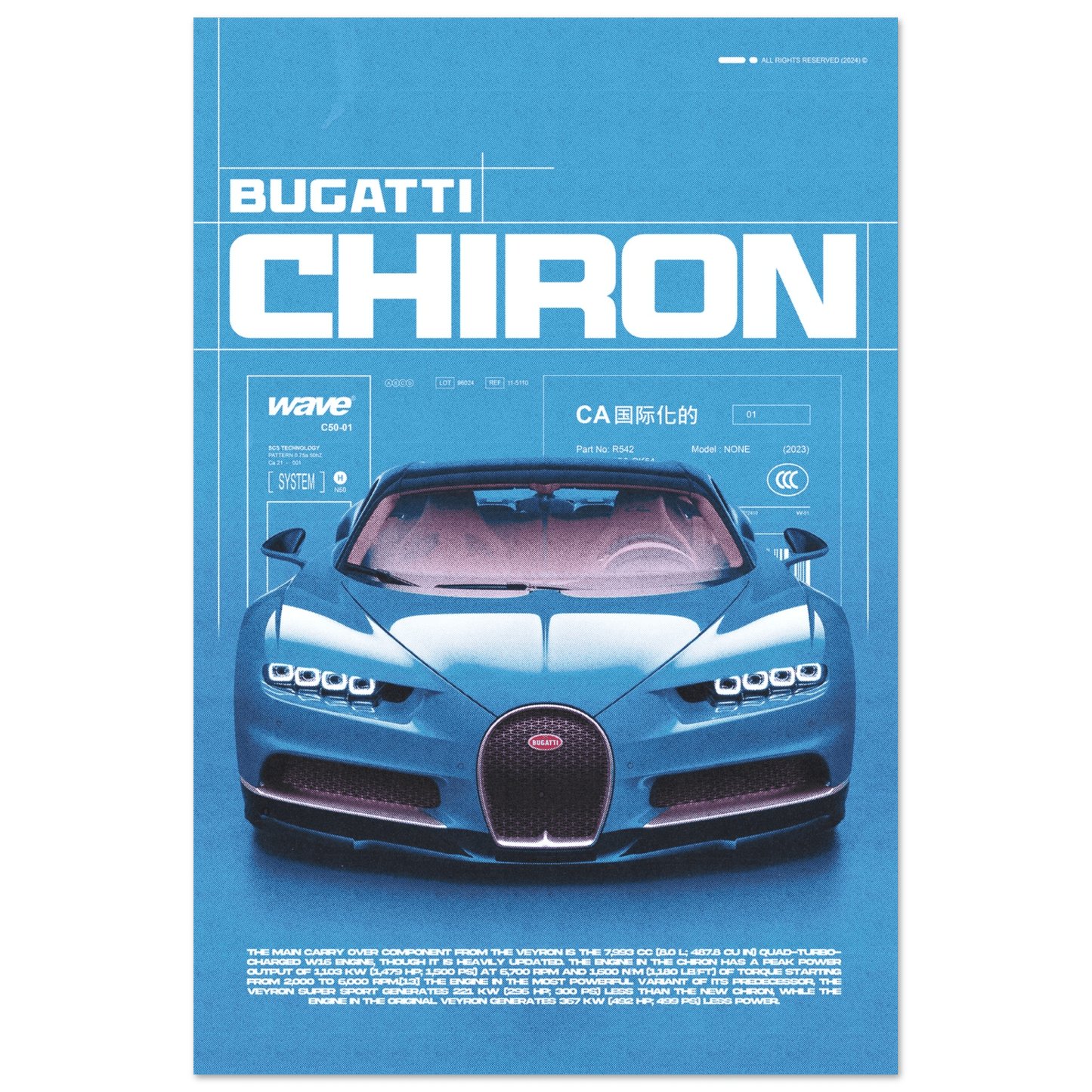 BUGATTI CHIRON POSTER - HYUU Art