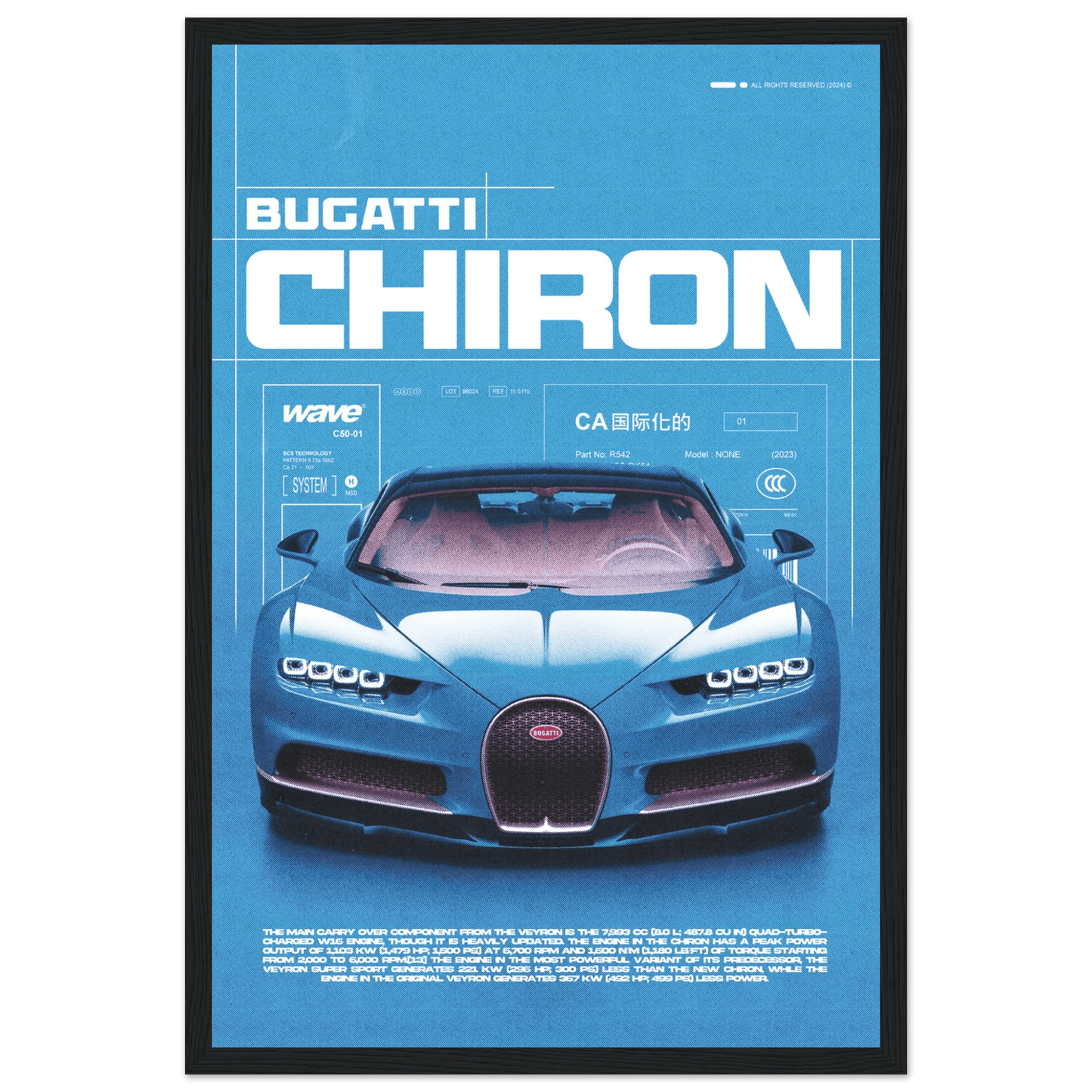 BUGATTI CHIRON POSTER - HYUU Art