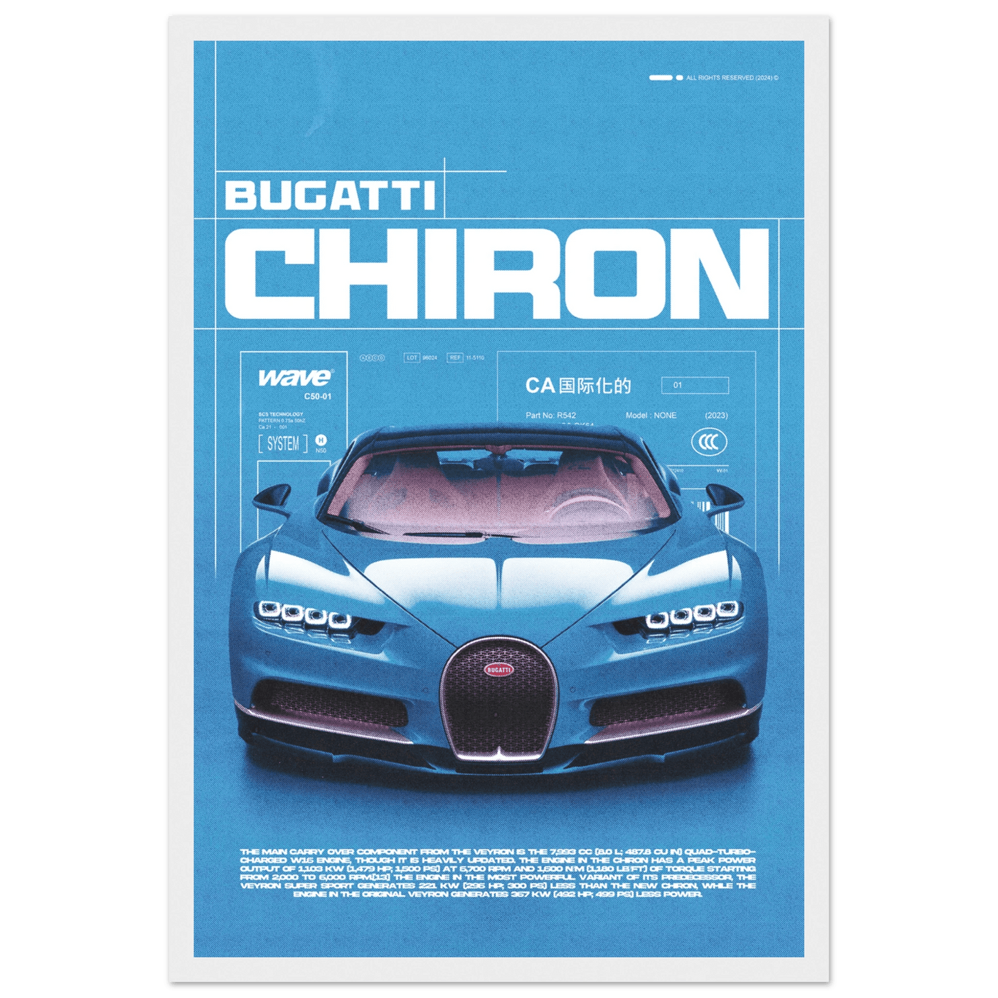 BUGATTI CHIRON POSTER - HYUU Art
