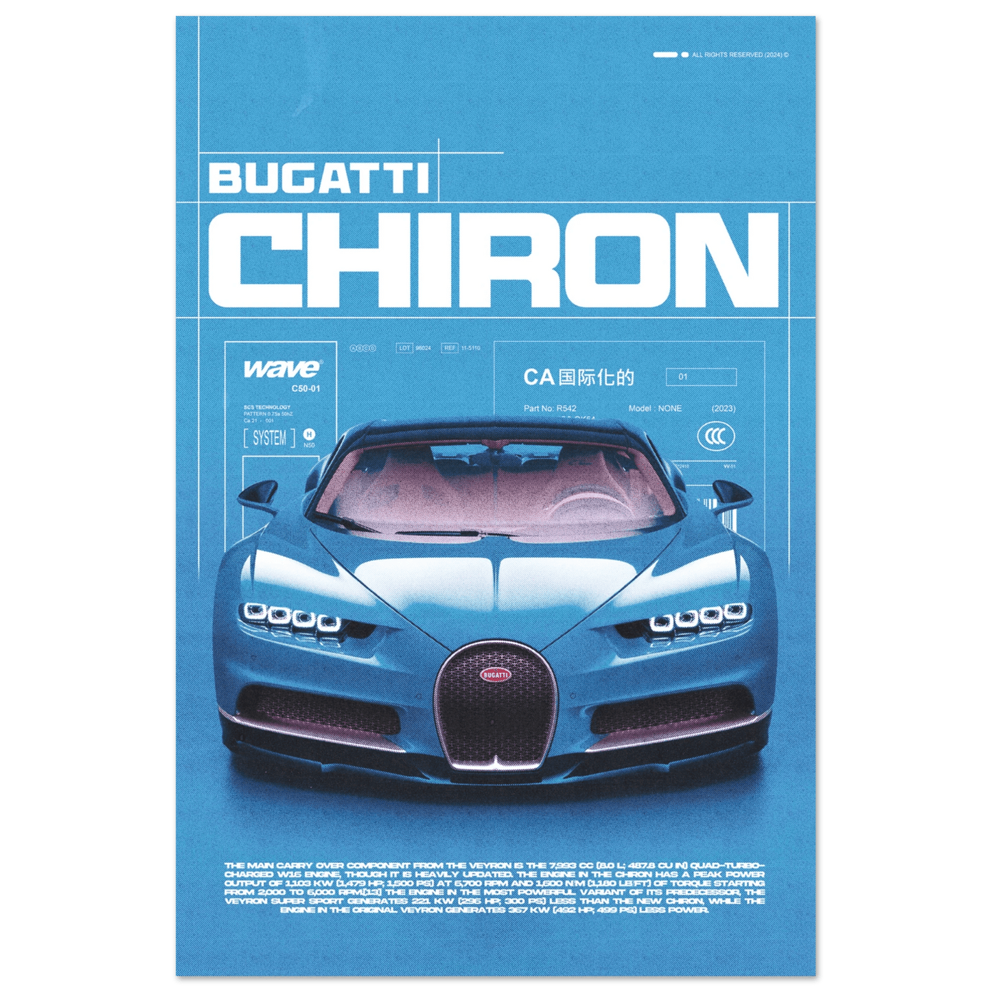 BUGATTI CHIRON POSTER - HYUU Art