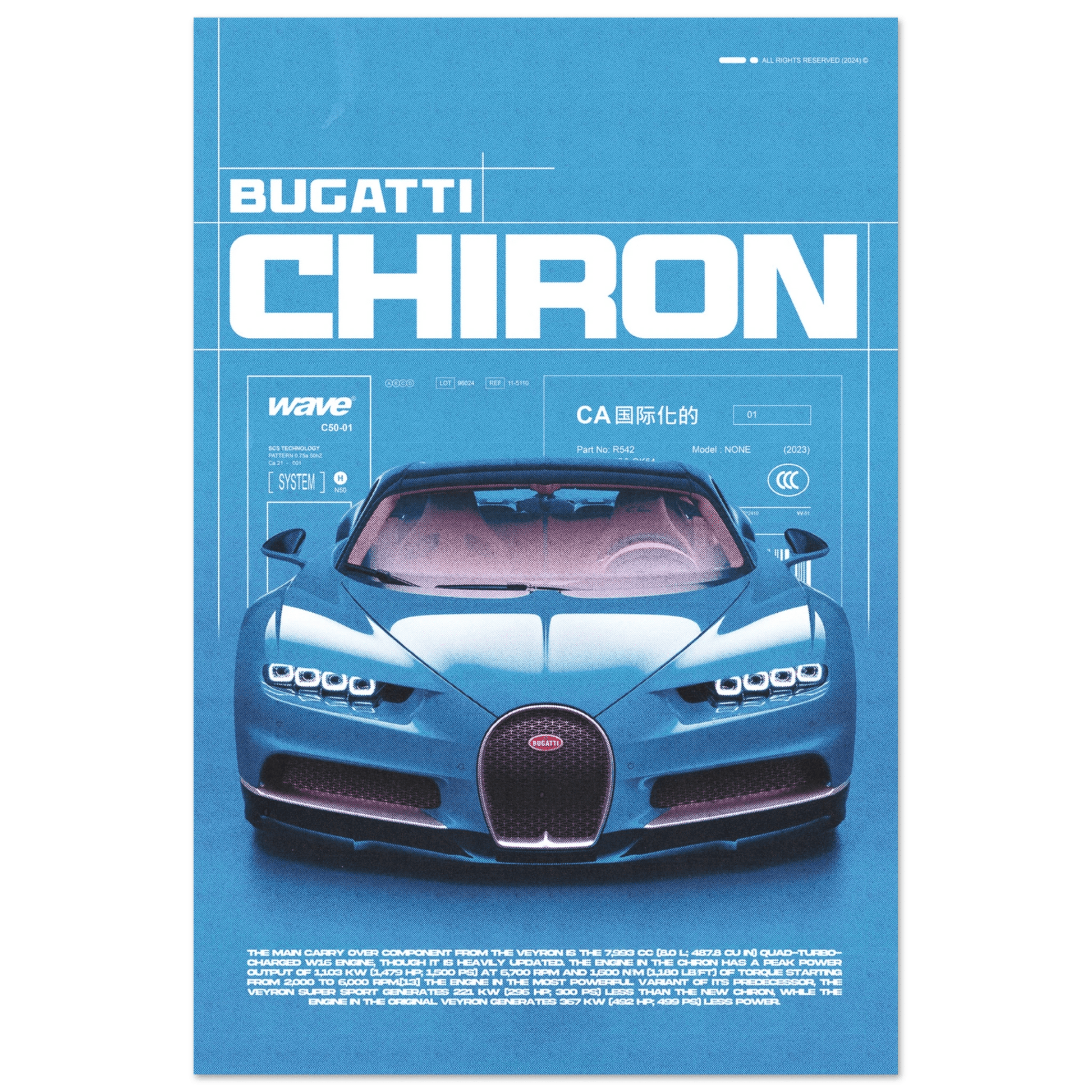 BUGATTI CHIRON POSTER - HYUU Art