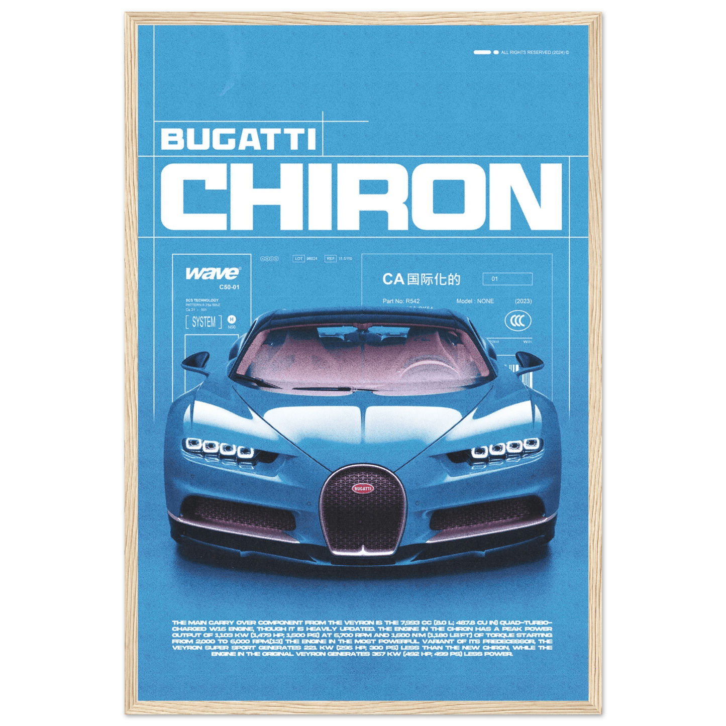 BUGATTI CHIRON POSTER - HYUU Art