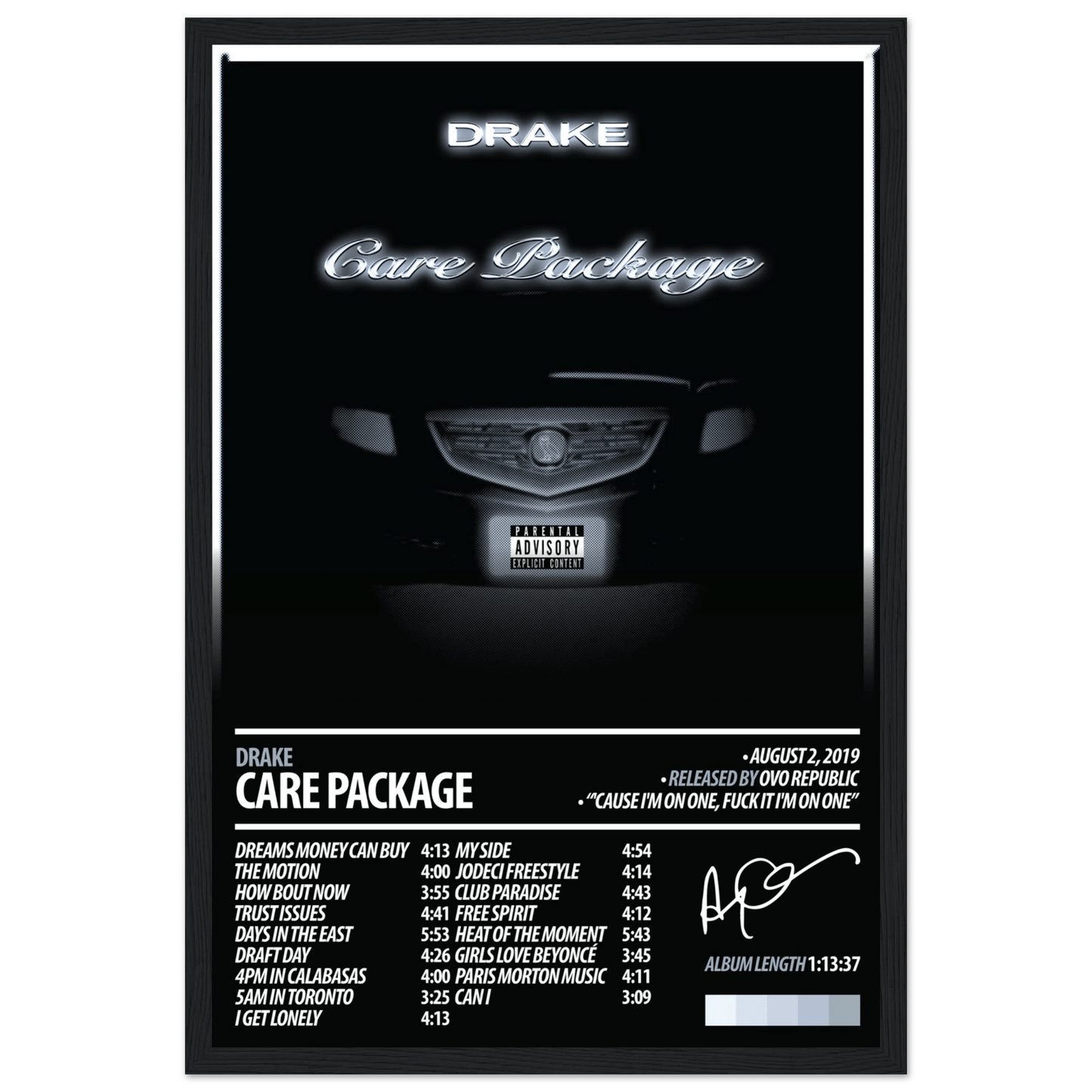 DRAKE Album Poster | Care Package - HYUU Art