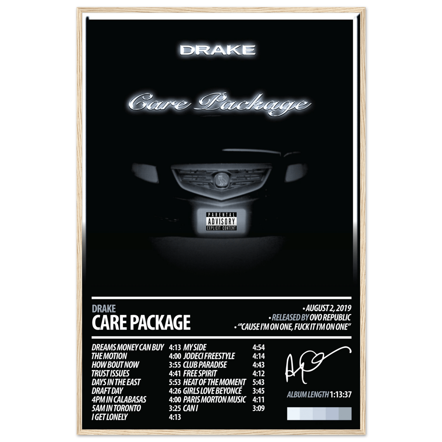 DRAKE Album Poster | Care Package - HYUU Art