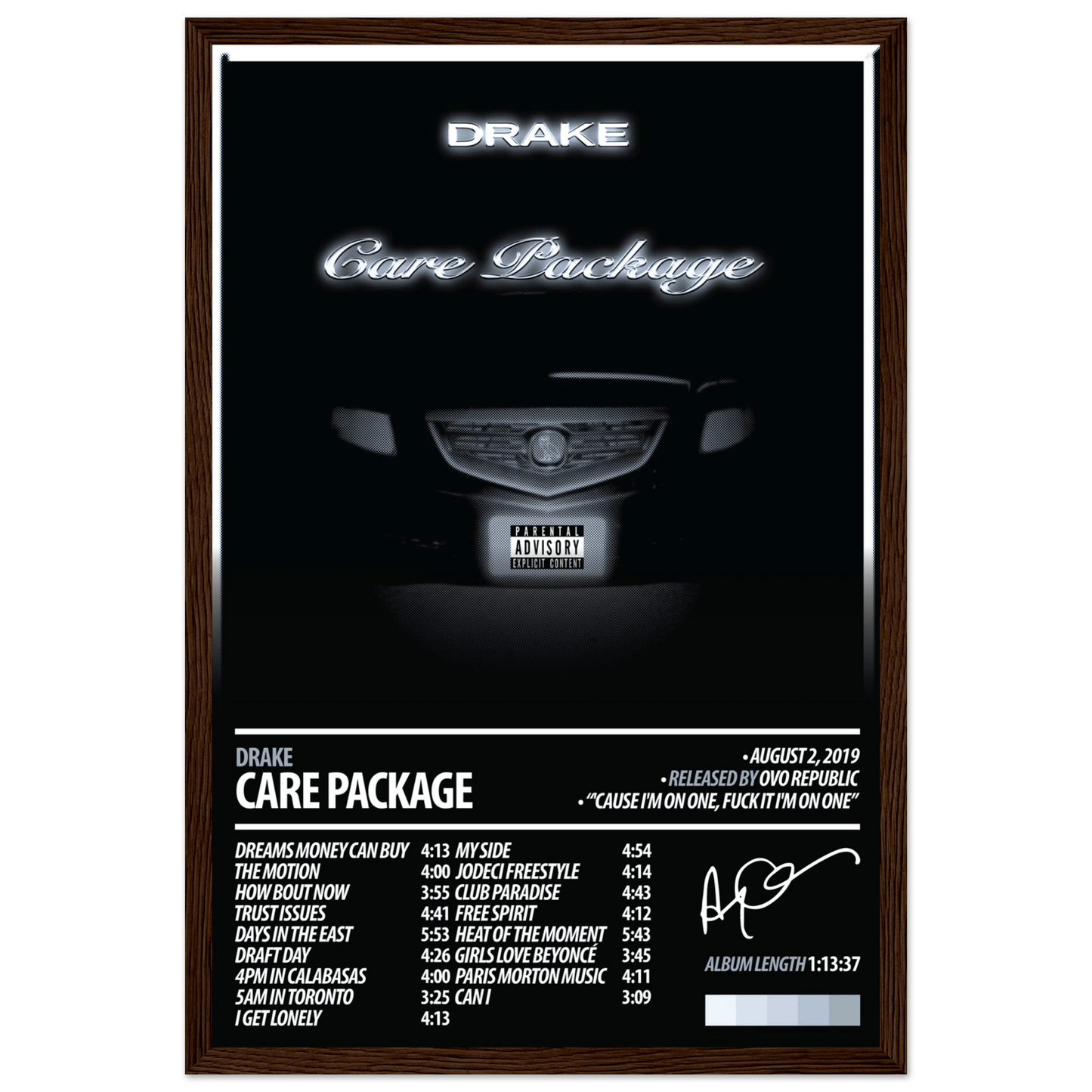 DRAKE Album Poster | Care Package - HYUU Art