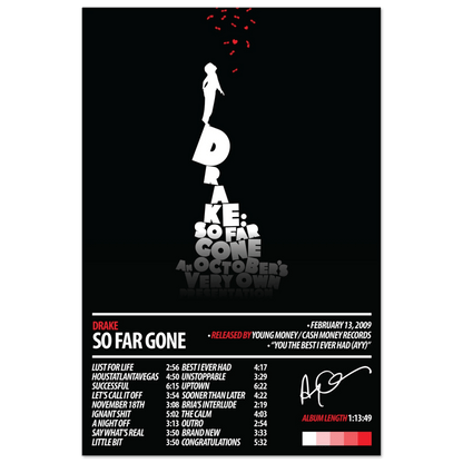 DRAKE Album Poster | So Far Gone - HYUU Art