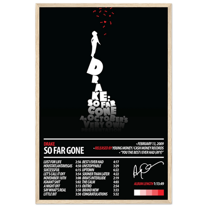 DRAKE Album Poster | So Far Gone - HYUU Art