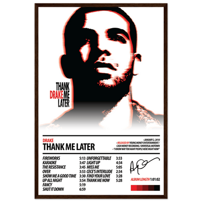 DRAKE Album Poster | Thank Me Later - HYUU Art
