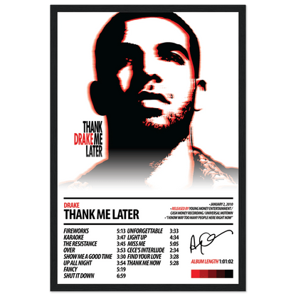 DRAKE Album Poster | Thank Me Later - HYUU Art