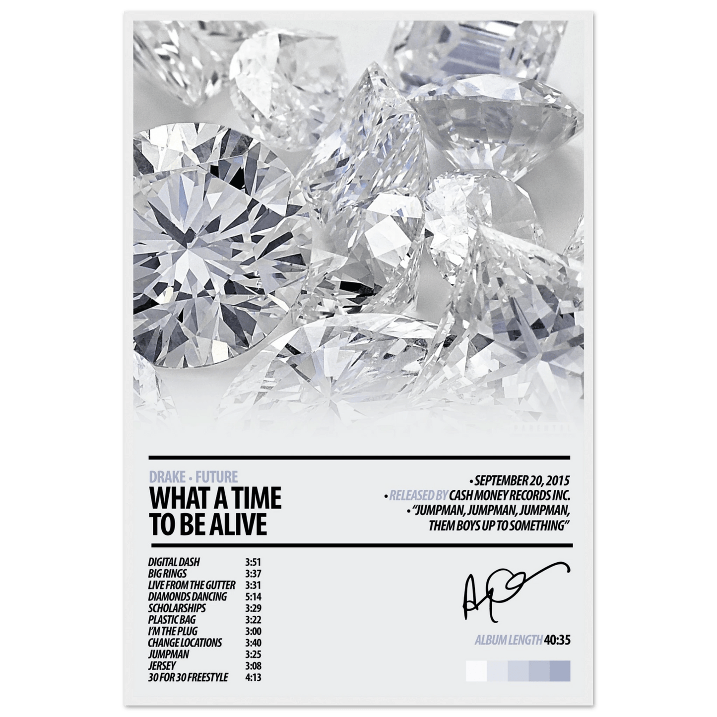DRAKE Album Poster | What A Time To Be Alive - HYUU Art
