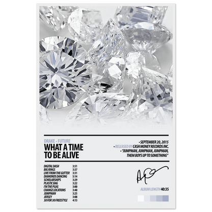 DRAKE Album Poster | What A Time To Be Alive - HYUU Art
