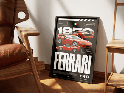 FERRARI F40 POSTER - ChordPrints