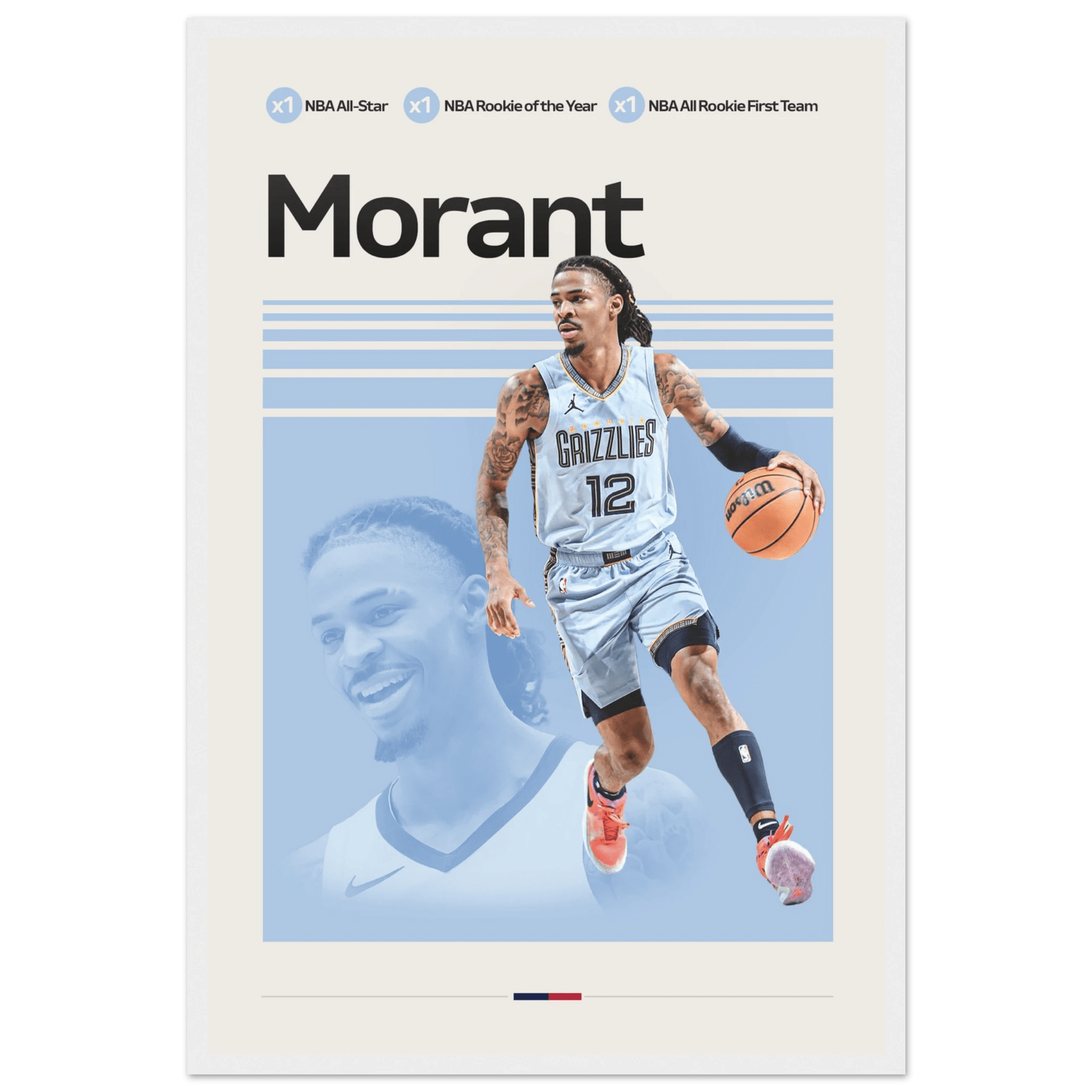JA MORANT | BASKETBALL POSTER - HYUU Art