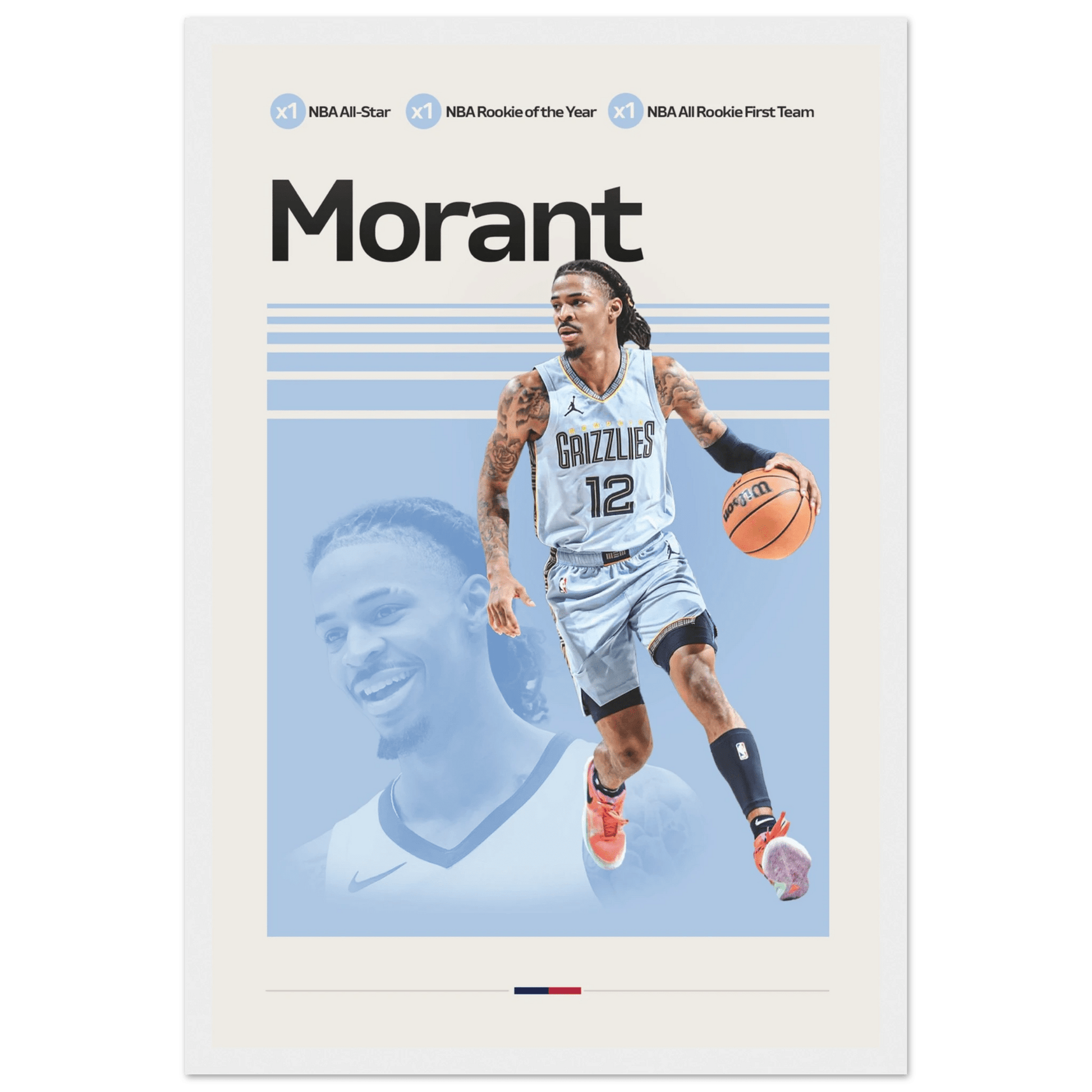 JA MORANT | BASKETBALL POSTER - HYUU Art