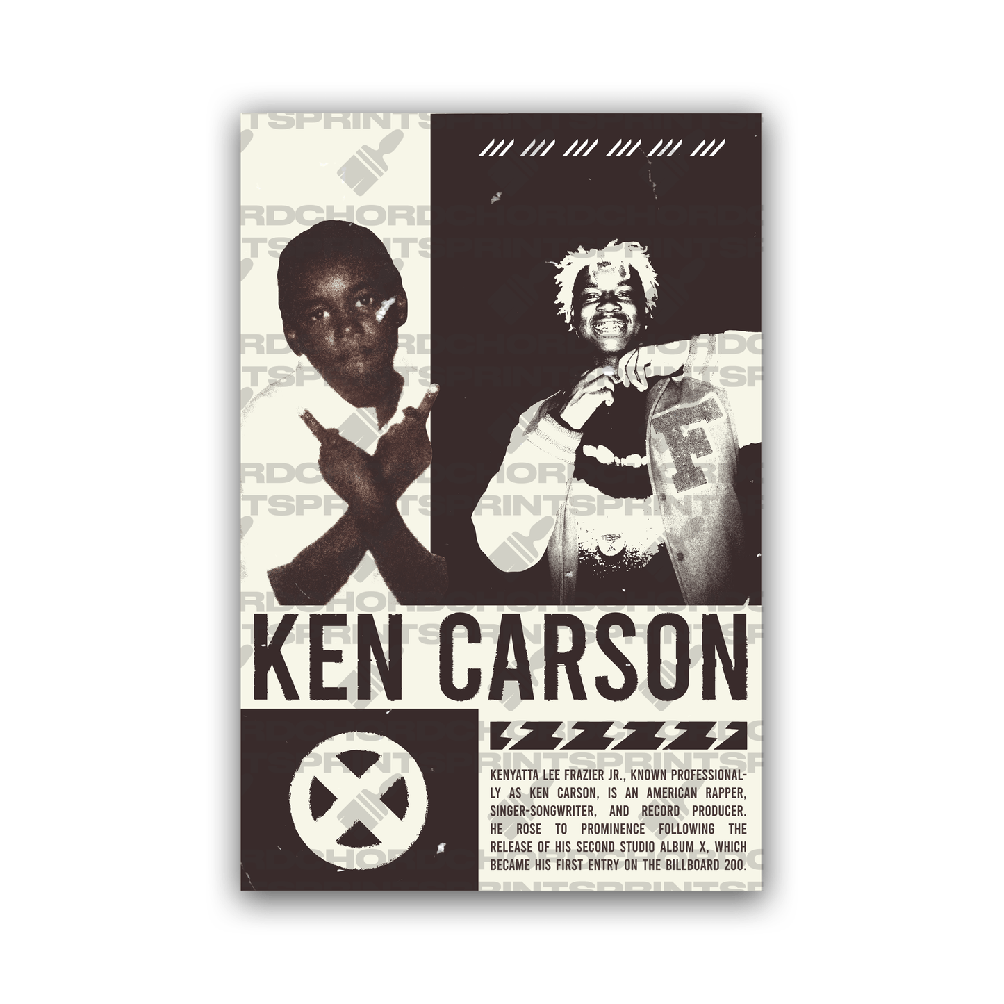 KEN CARSON Grunge Poster V1 - ChordPrints