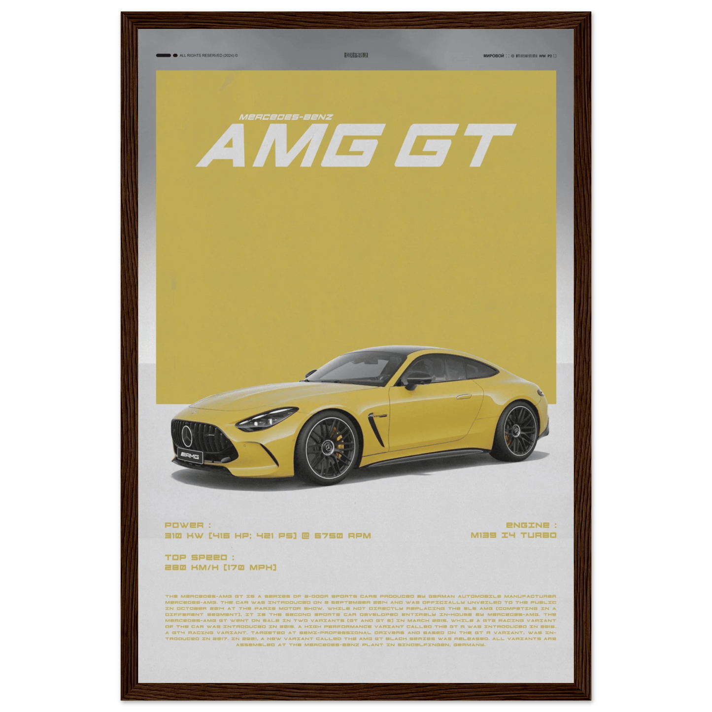 MERCEDES - BENZ AMG GT POSTER - HYUU Art
