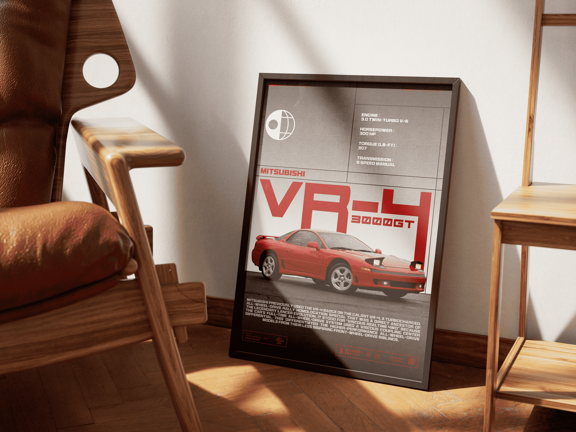 MITSUBISHI VR4 3000GT FRAME POSTER - ChordPrints