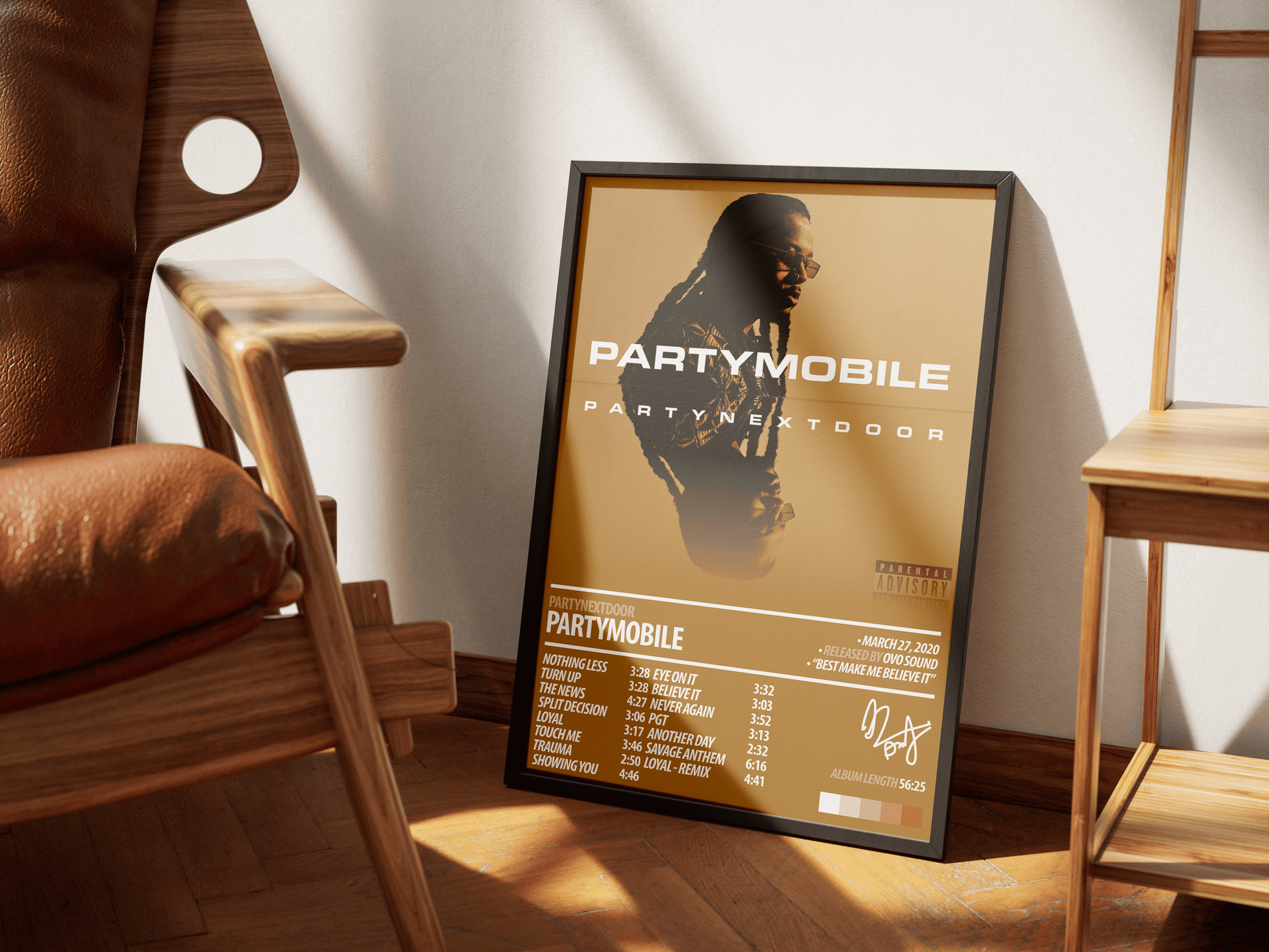 PARTYNEXTDOOR Album Poster | PARTYMOBILE - ChordPrints
