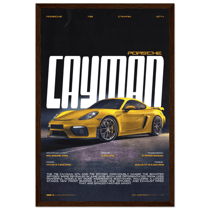 PORSCHE CAYMAN GT4 718 POSTER - HYUU Art
