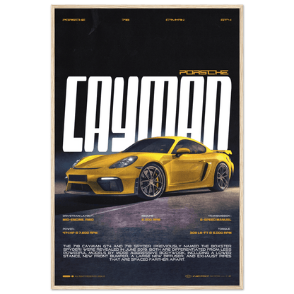 PORSCHE CAYMAN GT4 718 POSTER - HYUU Art