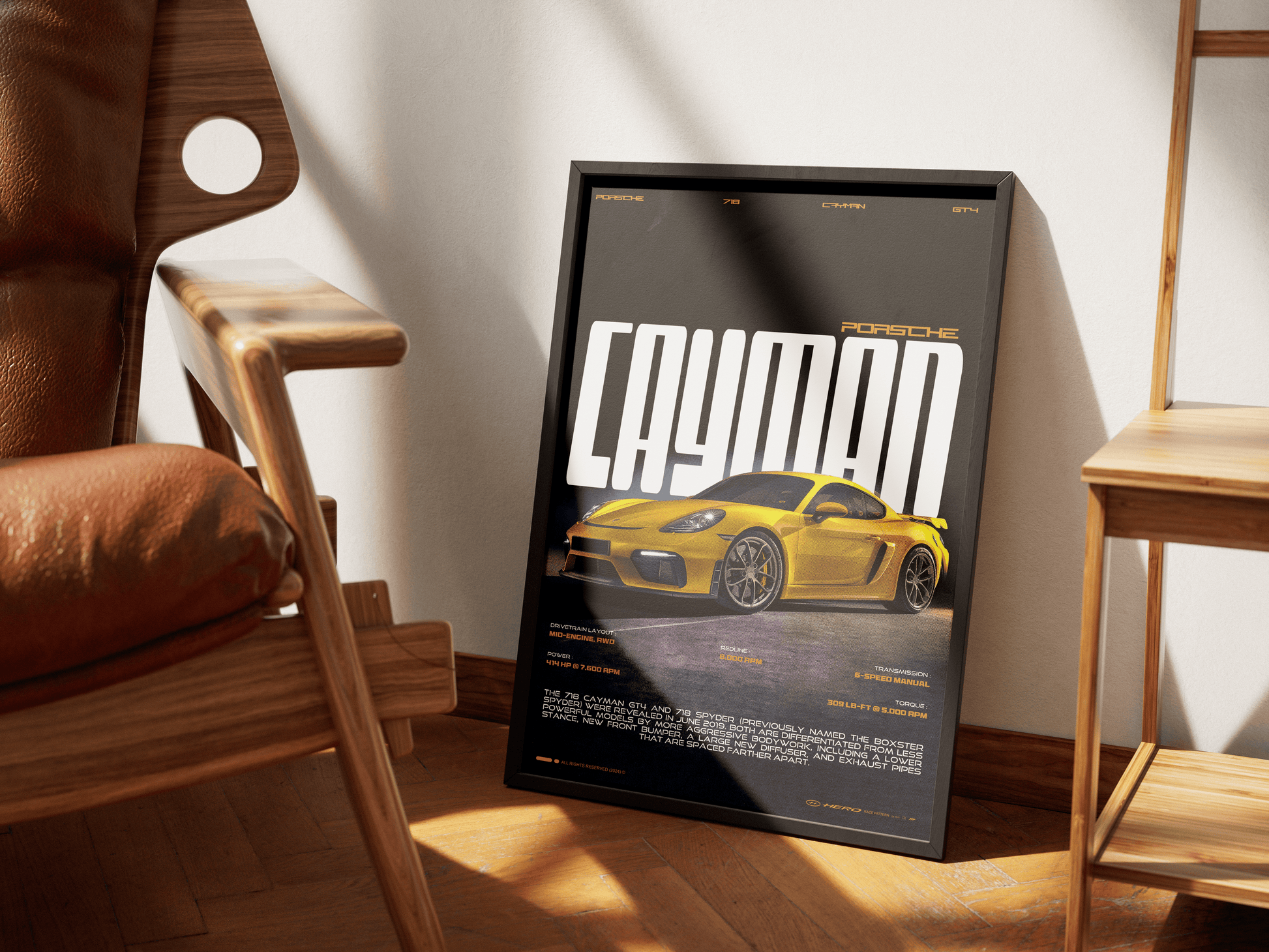 PORSCHE CAYMAN GT4 718 POSTER - ChordPrints