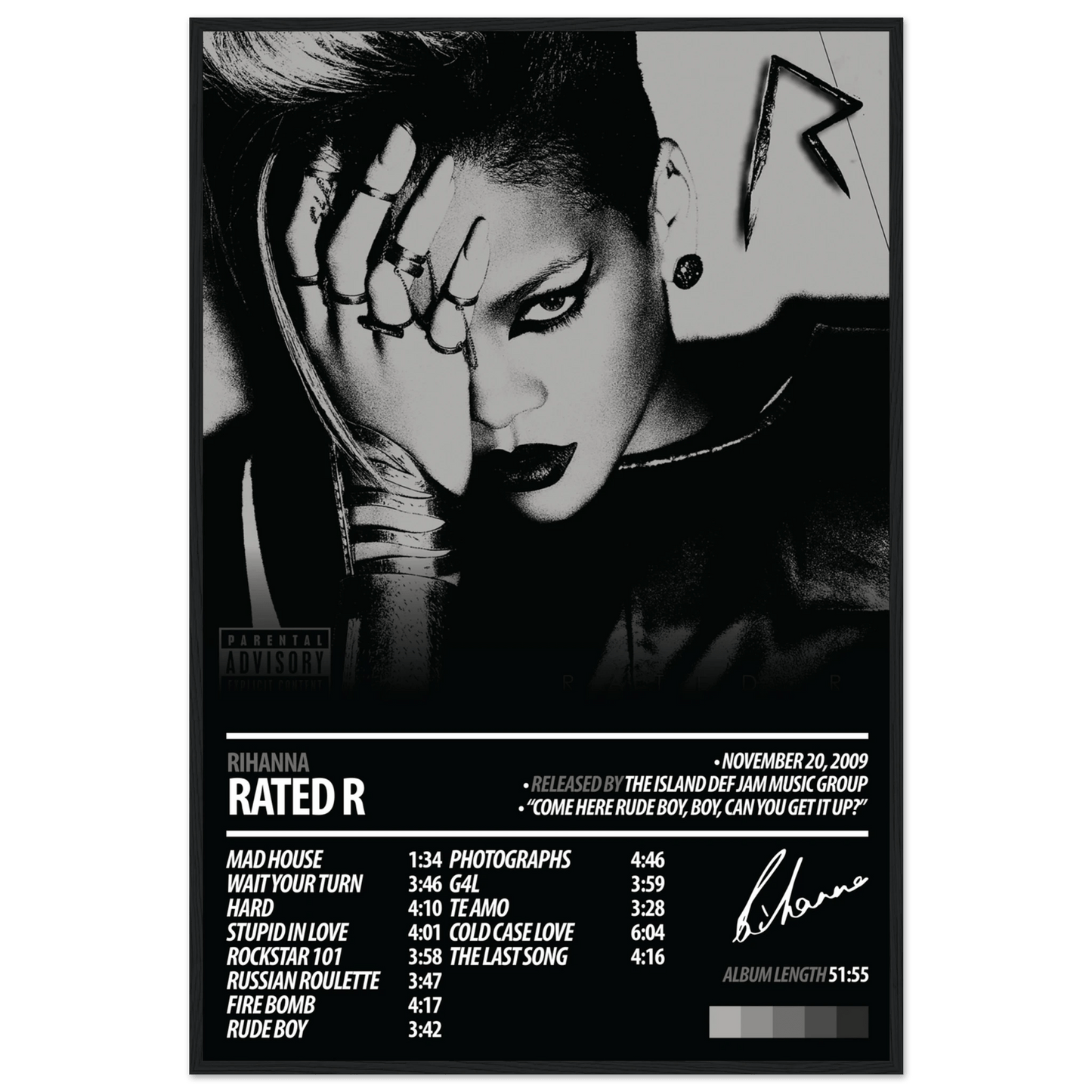 RIHANNA Album Poster | Rated R - HYUU Art