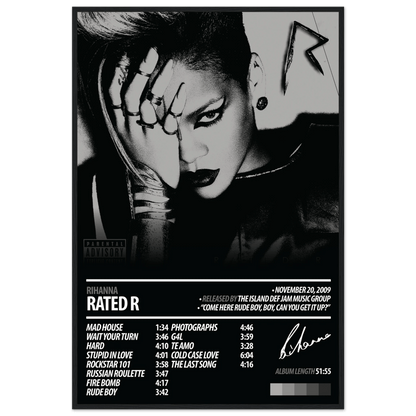RIHANNA Album Poster | Rated R - HYUU Art