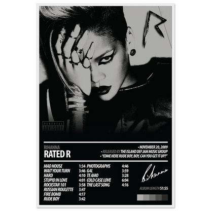 RIHANNA Album Poster | Rated R - HYUU Art