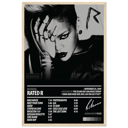 RIHANNA Album Poster | Rated R - HYUU Art