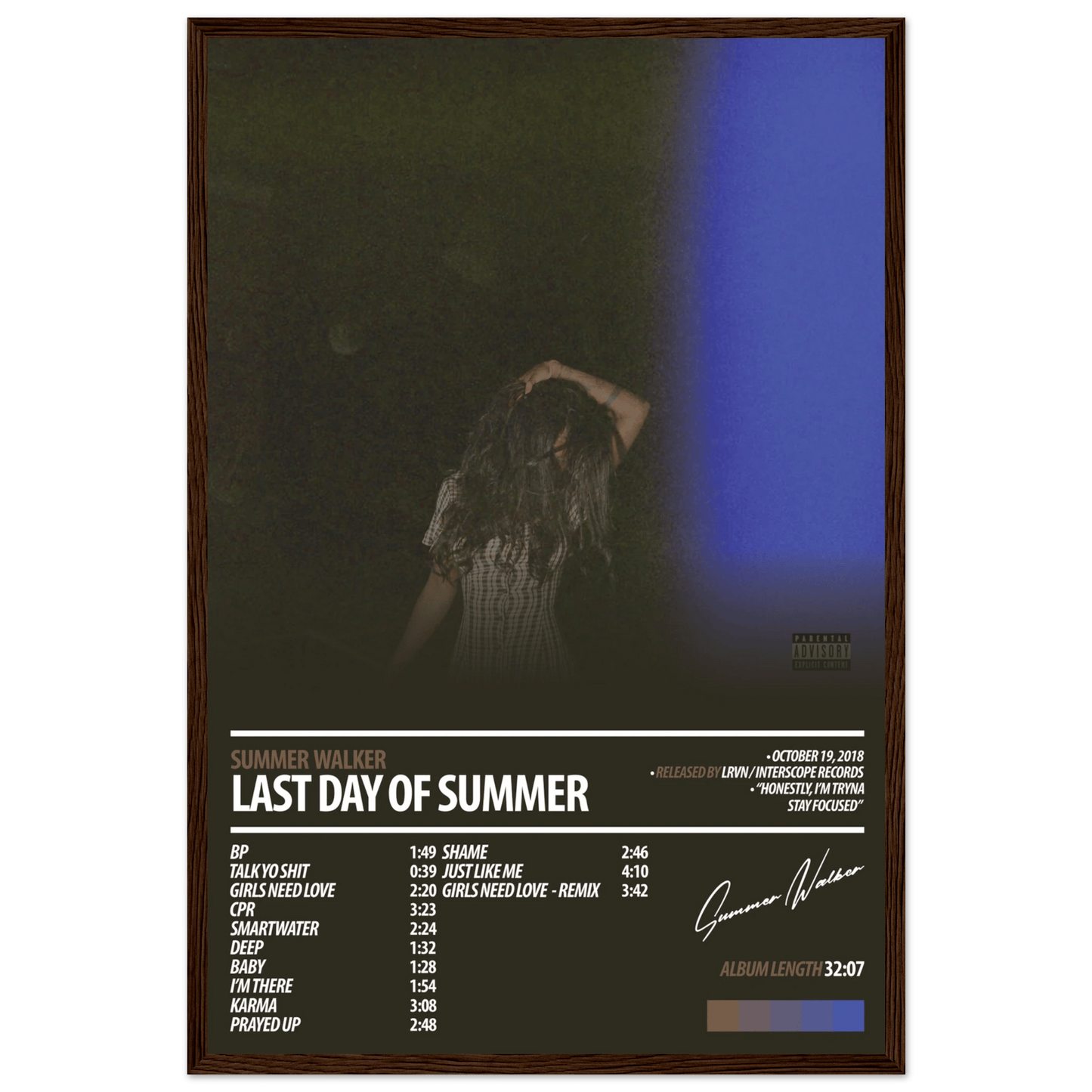 SUMMER WALKER Album Poster | Last Day Of Summer - HYUU Art