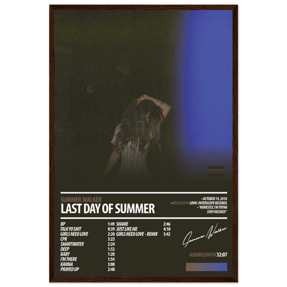 SUMMER WALKER Album Poster | Last Day Of Summer - HYUU Art