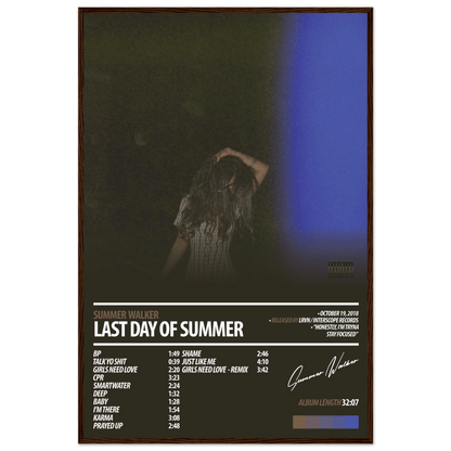 SUMMER WALKER Album Poster | Last Day Of Summer - HYUU Art