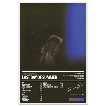 SUMMER WALKER Album Poster | Last Day Of Summer - HYUU Art