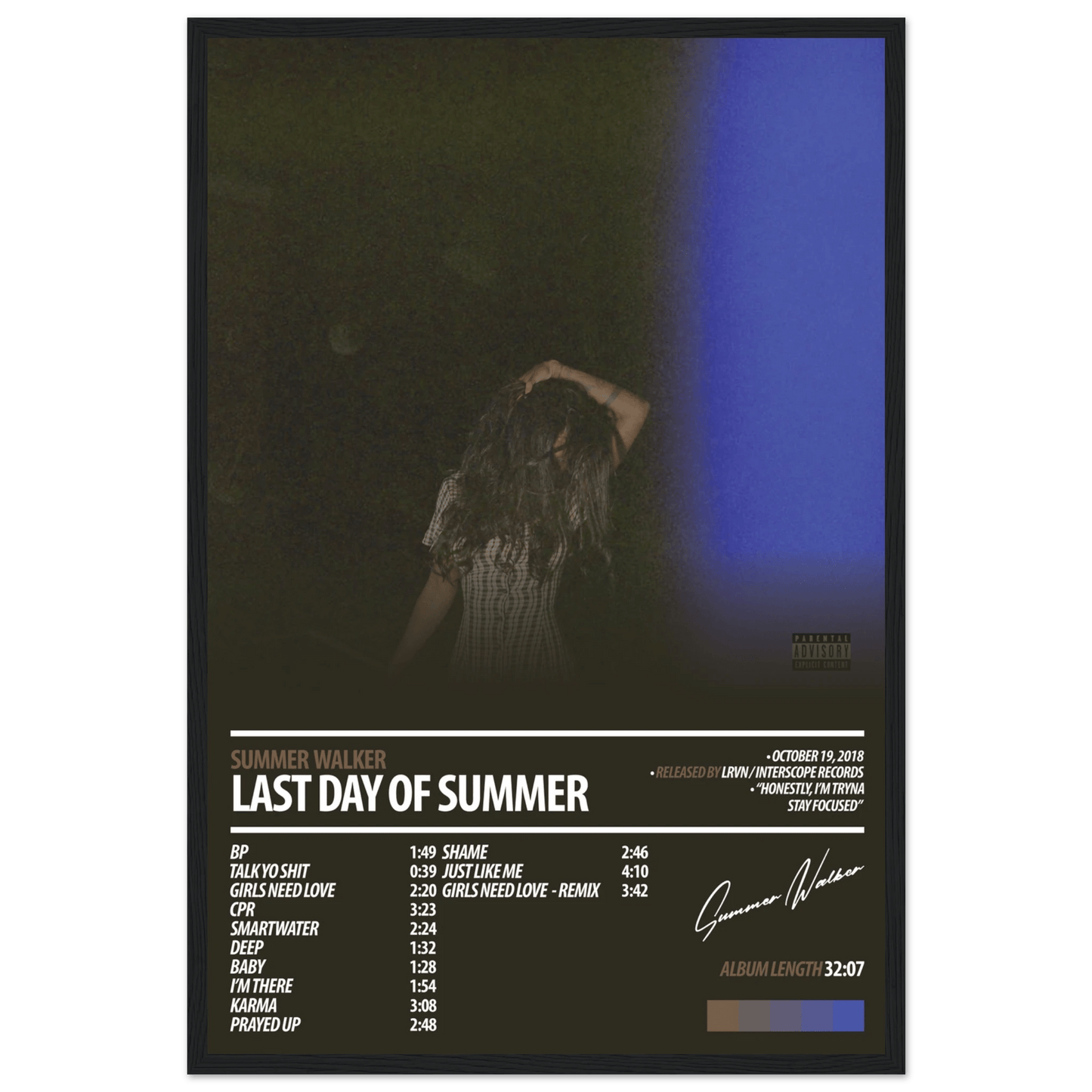 SUMMER WALKER Album Poster | Last Day Of Summer - HYUU Art