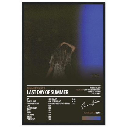 SUMMER WALKER Album Poster | Last Day Of Summer - HYUU Art